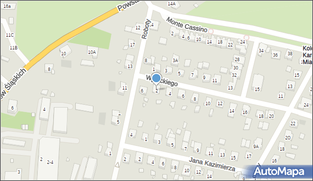 Prudnik, Wybickiego Józefa, gen., 2, mapa Prudnik