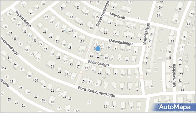 Prudnik, Wysockiego Piotra, 12, mapa Prudnik