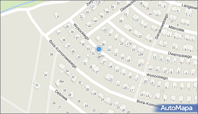 Prudnik, Wysockiego Piotra, 29, mapa Prudnik