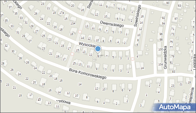 Prudnik, Wysockiego Piotra, 9, mapa Prudnik