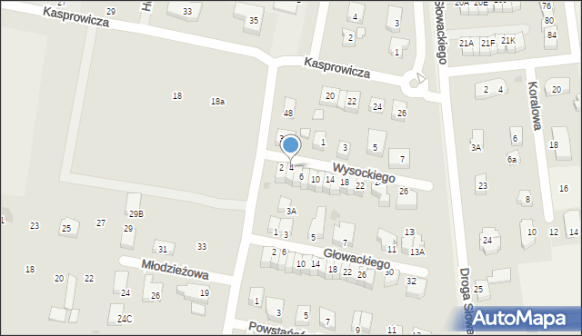 Pruszcz Gdański, Wysockiego Piotra, 4, mapa Pruszcz Gdański