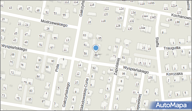 Pruszcz Gdański, Wyspiańskiego Stanisława, 69, mapa Pruszcz Gdański
