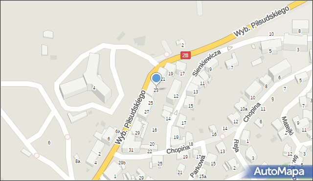 Przemyśl, Wybrzeże Józefa Piłsudskiego, marsz., 23, mapa Przemyśla