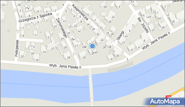 Przemyśl, Wybrzeże Ojca Świętego Jana Pawła II, 10, mapa Przemyśla