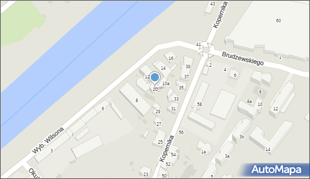 Przemyśl, Wybrzeże Thomasa Woodrowa Wilsona, prezydenta, 10, mapa Przemyśla