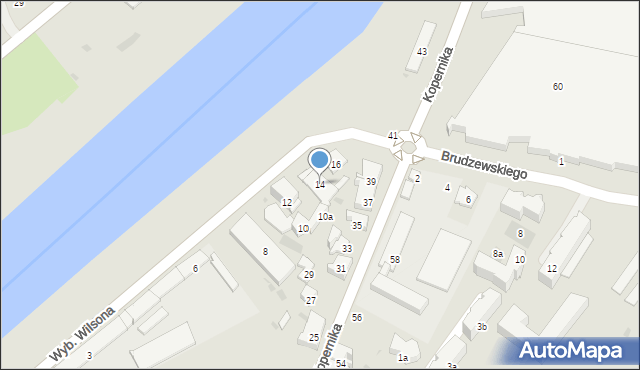 Przemyśl, Wybrzeże Thomasa Woodrowa Wilsona, prezydenta, 14, mapa Przemyśla