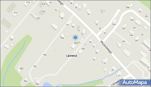 Przemyśl, Wysockiego Józefa, gen., 51A, mapa Przemyśla