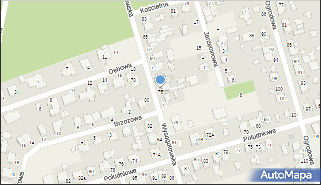 Przeźmierowo, Wysogotowska, 75, mapa Przeźmierowo