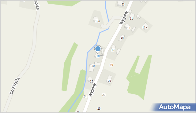 Przysietnica, Wygony, 18, mapa Przysietnica