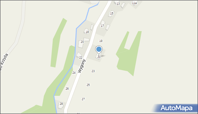 Przysietnica, Wygony, 21, mapa Przysietnica
