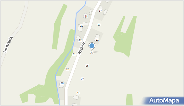 Przysietnica, Wygony, 23, mapa Przysietnica