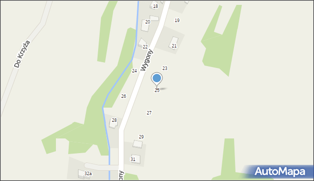 Przysietnica, Wygony, 25, mapa Przysietnica
