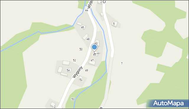 Przysietnica, Wygony, 45, mapa Przysietnica