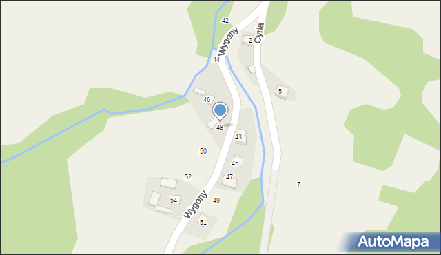 Przysietnica, Wygony, 48, mapa Przysietnica