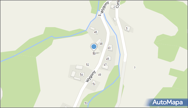Przysietnica, Wygony, 50, mapa Przysietnica