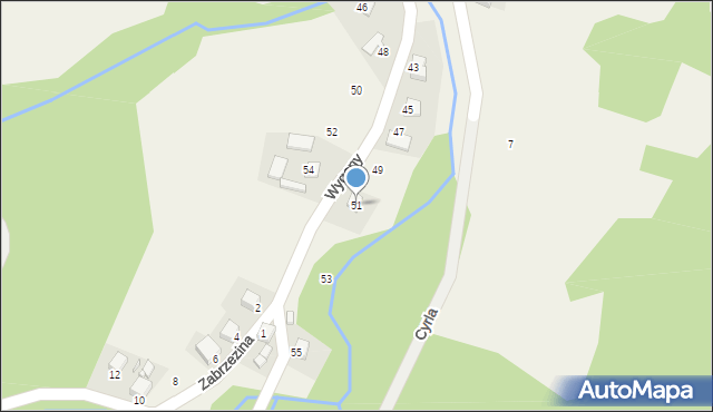 Przysietnica, Wygony, 51, mapa Przysietnica