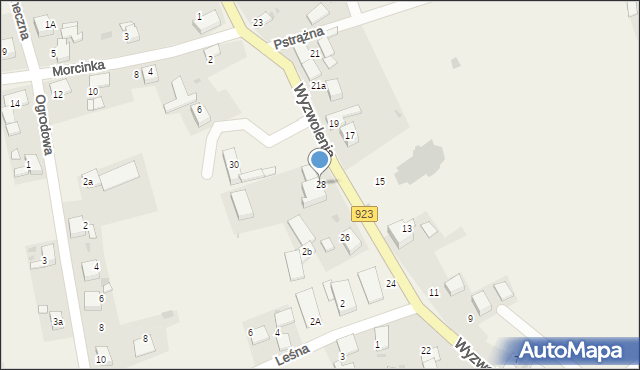 Pstrążna, Wyzwolenia, 28, mapa Pstrążna