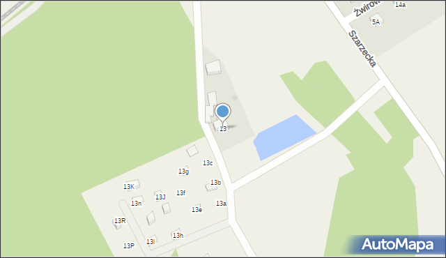 Pszczew, Wybudowanie, 13, mapa Pszczew
