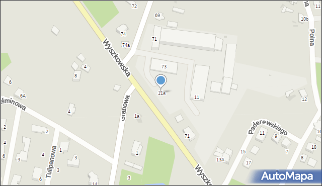 Pułtusk, Wyszkowska, 11a, mapa Pułtusk