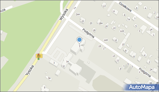 Puszczykowo, Wysoka, 1, mapa Puszczykowo