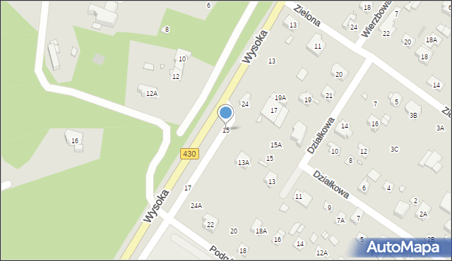 Puszczykowo, Wysoka, 15, mapa Puszczykowo