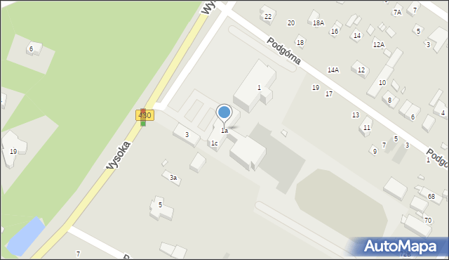Puszczykowo, Wysoka, 1a, mapa Puszczykowo
