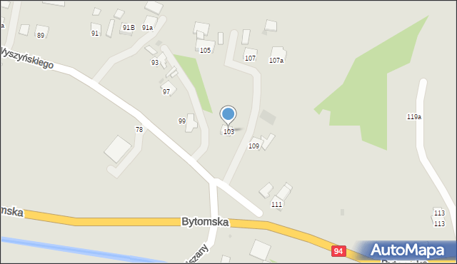 Pyskowice, Wyszyńskiego Stefana, ks. kard., 103, mapa Pyskowice