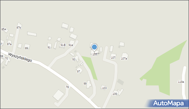 Pyskowice, Wyszyńskiego Stefana, ks. kard., 105, mapa Pyskowice