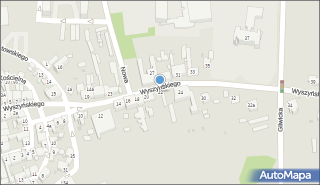 Pyskowice, Wyszyńskiego Stefana, ks. kard., 22, mapa Pyskowice