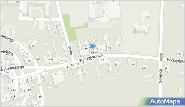 Pyskowice, Wyszyńskiego Stefana, ks. kard., 29, mapa Pyskowice