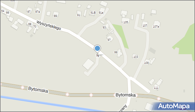 Pyskowice, Wyszyńskiego Stefana, ks. kard., 78, mapa Pyskowice