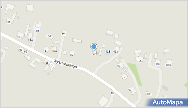 Pyskowice, Wyszyńskiego Stefana, ks. kard., 91, mapa Pyskowice