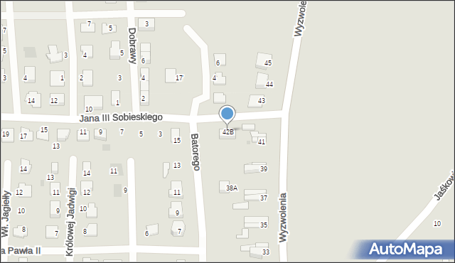 Pyskowice, Wyzwolenia, 42B, mapa Pyskowice