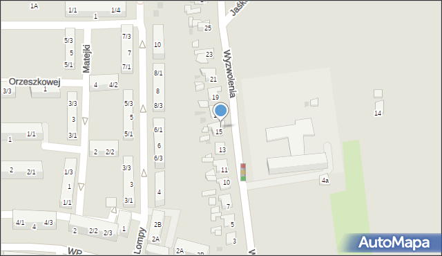 Pyskowice, Wyzwolenia Boczna, 15, mapa Pyskowice