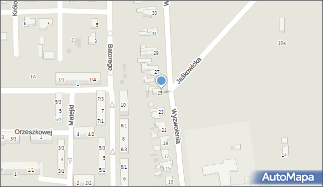 Pyskowice, Wyzwolenia Boczna, 25, mapa Pyskowice