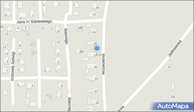 Pyskowice, Wyzwolenia Boczna, 37, mapa Pyskowice