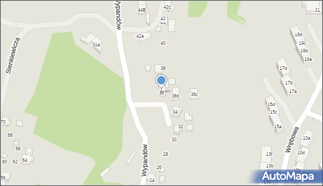 Radlin, Wypandów, 36, mapa Radlin