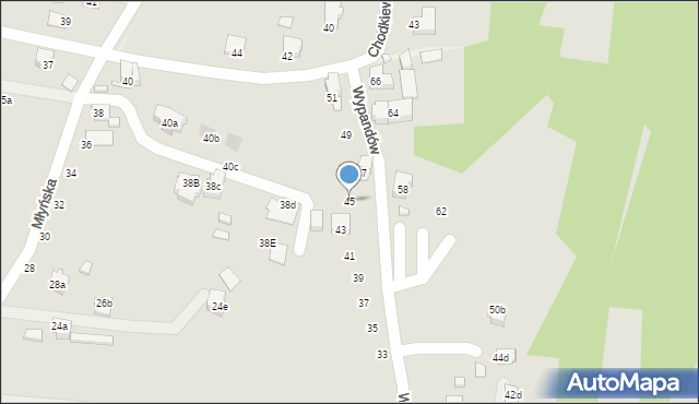 Radlin, Wypandów, 45, mapa Radlin