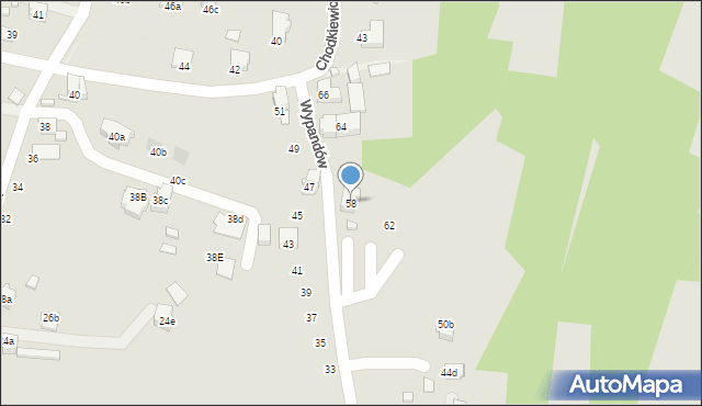 Radlin, Wypandów, 58, mapa Radlin