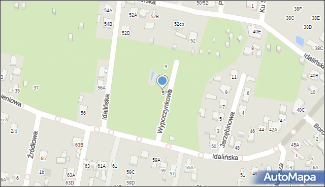 Radom, Wypoczynkowa, 5, mapa Radomia