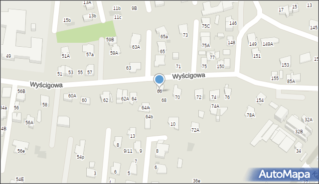 Radom, Wyścigowa, 66, mapa Radomia