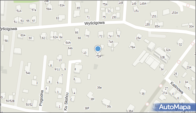 Radom, Wyścigowa, 72a, mapa Radomia