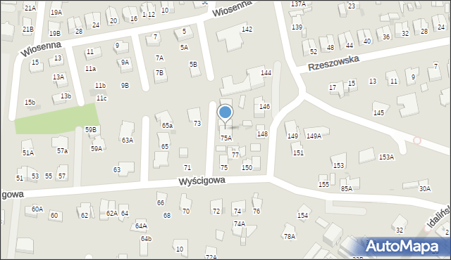Radom, Wyścigowa, 75B, mapa Radomia