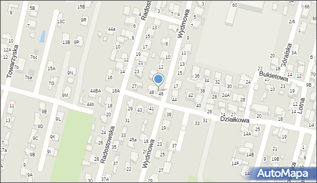 Radom, Wydmowa, 16, mapa Radomia