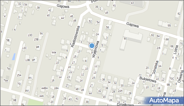 Radom, Wydmowa, 6, mapa Radomia
