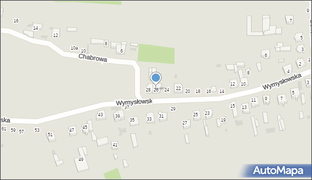 Radomsko, Wymysłowska, 26, mapa Radomsko