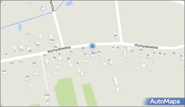 Radomsko, Wymysłowska, 83, mapa Radomsko