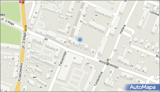 Radomsko, Wyszyńskiego Stefana, ks. prym. kard., 9/13, mapa Radomsko