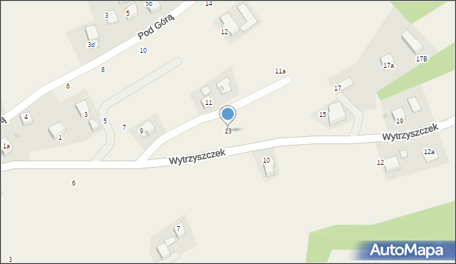 Radziszów, Wytrzyszczek, 13, mapa Radziszów