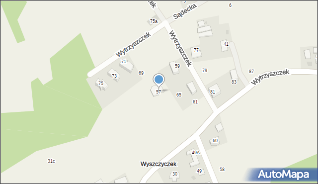 Radziszów, Wytrzyszczek, 57, mapa Radziszów
